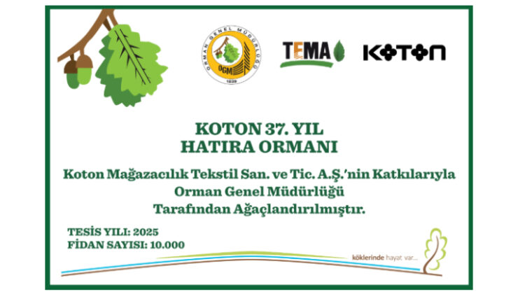 Koton, 37. Yılına Özel Bursa’da 10 Bin Fidanlık Hatıra Ormanı Oluşturdu