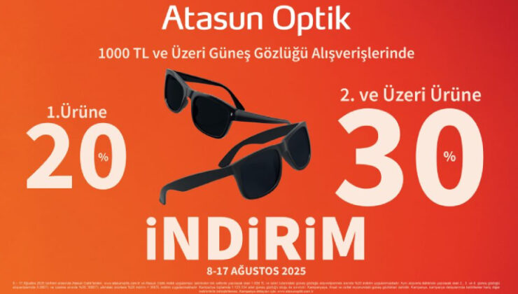 Atasun Optik’te güneş gözlüklerinde yüzde 30’a varan indirim